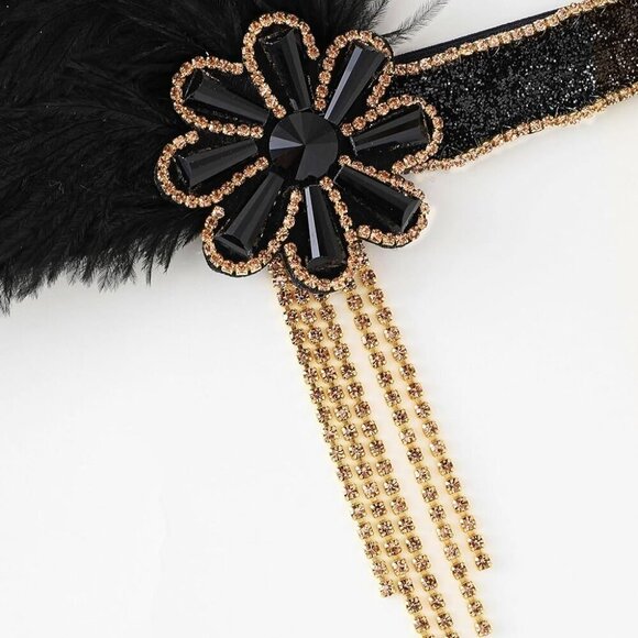 Flapper Headpiece Women Feather Beads Crystals Gatsby Vintage Accessories main image 6